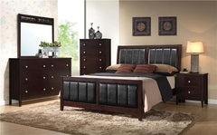 Carlton Upholstered Rectangular Dresser Mirror Cappuccino - 202094