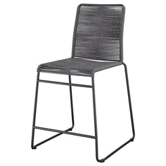 Jerome Upholstered Counter Height Stools with Footrest (Set of 2) Charcoal and Gunmetal - 192063