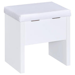 Harvey Vanity Set with Lift-Top Stool White - 300290