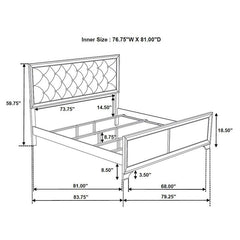 Salford Wood Eastern King Panel Bed Metallic Sterling - 222721KE