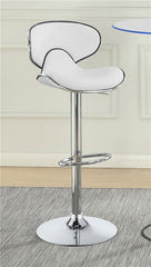 Edenton Upholstered Adjustable Height Bar Stools White and Chrome (Set of 2) - 120389