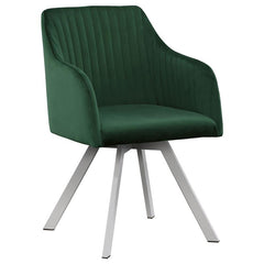 Arika Channeled Back Swivel Dining Chair Green - 193372GRN