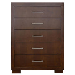 Jessica 5-piece California King LED Bedroom Set Cappuccino - 200711KW-S5