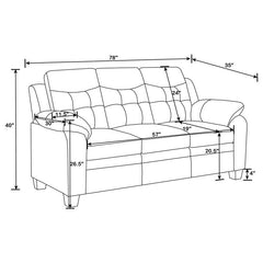 Finley Upholstered Padded Arm Tufted Sofa Black - 506551