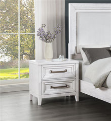 Marielle 2-drawer Nightstand Bedside Table Distressed White - 224842