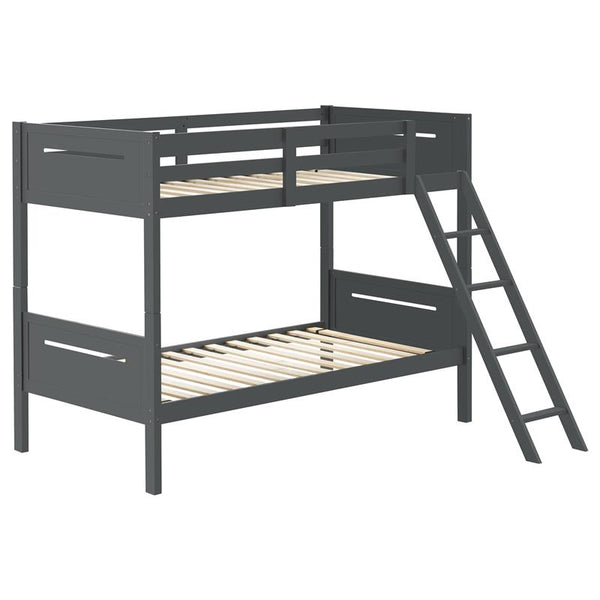 Littleton Wood Twin Over Twin Bunk Bed Grey - 405051GRY