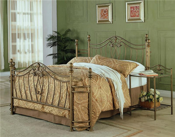 Sydney Metal Eastern King Open Frame Bed Brushed Gold - 300171KE