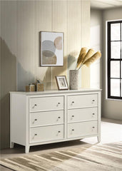 Selena 6-drawer Dresser Cream White - 400233
