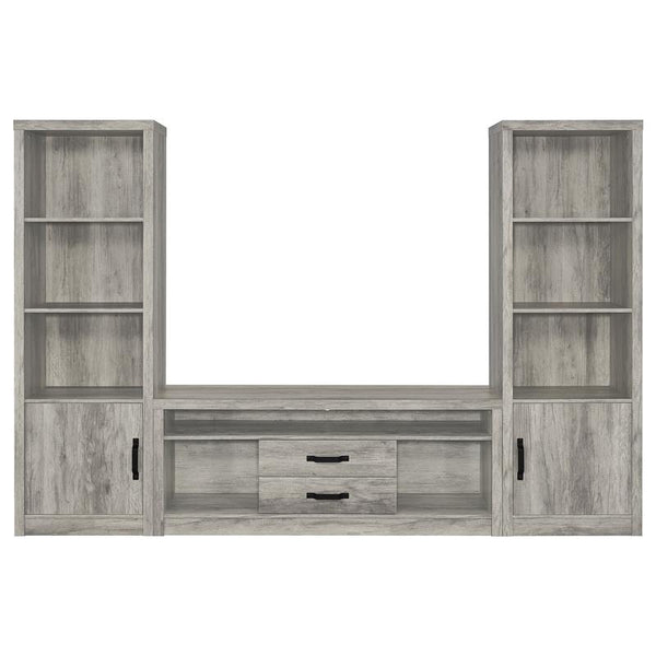 Burke 3-piece 59" TV Entertainment Center Grey Driftwood - 701024-SET