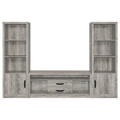 Burke 3-piece 59" TV Entertainment Center Grey Driftwood - 701024-SET