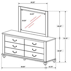 Stillwood 6-drawer Dresser with Mirror Vintage Linen - 223283M