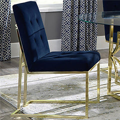 Cisco Tufted Back Side Chairs Ink Blue (Set of 2) - 192493