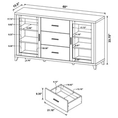 Lewes 2-door Engineered Wood 60" TV Stand Cappuccino - 700881