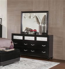 Barzini 7-drawer Dresser with Mirror Black - 200893M
