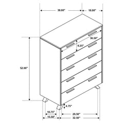 Taylor 5-drawer Bedroom Chest Light Honey Brown - 223425