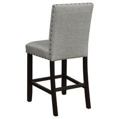 Kentfield Solid Back Upholstered Counter Height Stools Grey and Antique Noir (Set of 2) - 193128