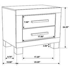 Woodmont 2-drawer Nightstand Rustic Golden Brown - 222632