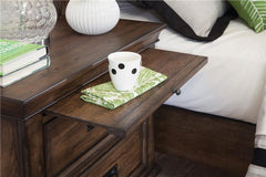 Franco 2-drawer Nightstand with Pull Out Tray Burnished Oak - 200972