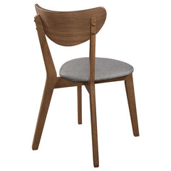 Alfredo Upholstered Dining Chairs Grey and Natural Walnut (Set of 2) - 108082
