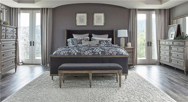 Alderwood 9-drawer Dresser with Mirror French Grey - 223123M