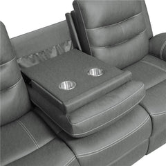Nova 3-piece Upholstered Padded Arm Sofa Set Dark Grey - 602531-S3