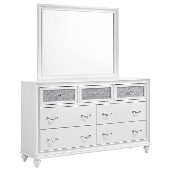 Barzini 7-drawer Dresser with Mirror White - 205893M