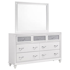 Barzini 7-drawer Dresser with Mirror White - 205893M