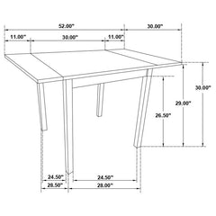 Kelso 3-piece Drop Leaf Dining Set Cappuccino and Tan - 190821-S3