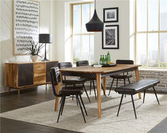 Partridge 7-piece Rectangular Dining Set Natural Sheesham and Espresso - 110571-S6E