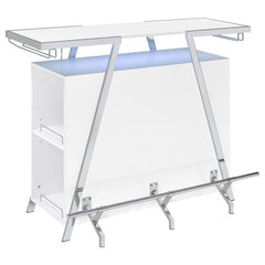 Araceli Home Bar Wine Cabinet White High Gloss and Chrome - 182355