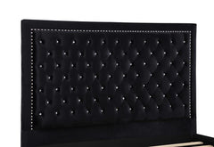 Hailey Upholstered California King Panel Bed Black - 315925KW