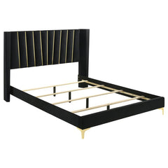 Kendall Upholstered Queen Panel Bed Black - 301161Q