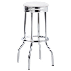 Theodore Upholstered Metal Swivel Bar Stool White (Set of 2) - 2299W