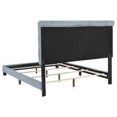 Warner Upholstered Eastern King Panel Bed Slate Blue - 310041KE
