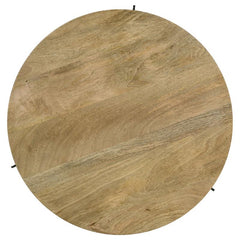 Pilar Round Solid Wood Top Coffee Table Natural and Black - 703608