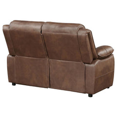 Ellington Upholstered Padded Arm Loveseat Dark Brown - 508282