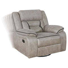 Greer Upholstered Swivel Glider Recliner Chair Taupe - 651353