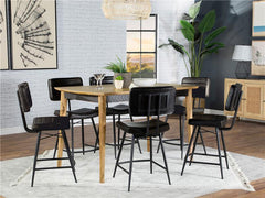 Partridge 7-piece Rectangular Counter Height Dining Set Natural Sheesham and Espresso - 110578-S7E