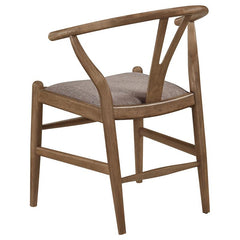 Dinah Danish Y-Shaped Back Wishbone Dining Side Chair Walnut and Brown (Set of 2) - 108472