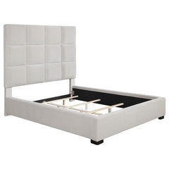 Panes Upholstered Eastern King Panel Bed Beige - 315850KE