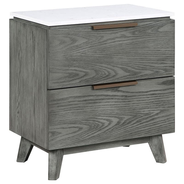 Nathan 2-drawer Nightstand Grey - 224602