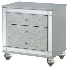 Gunnison 2-drawer Nightstand Silver Metallic - 223212