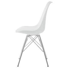 Juniper Armless Dining Chairs White and Chrome (Set of 2) - 102792