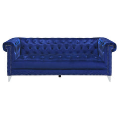 Bleker 3-piece Upholstered Tuxedo Arm Tufted Sofa Set Blue - 509481-S3