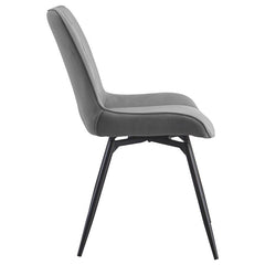 Diggs Upholstered Tufted Swivel Dining Chairs Grey and Gunmetal (Set of 2) - 193312