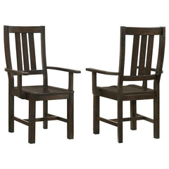 Calandra Slat Back Arm Chairs Vintage Java (Set of 2) - 192953