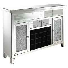 Melinda 2-door Wine Cabinet with Lighting Mirror - 183627