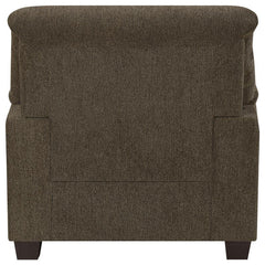 Clementine 3-piece Upholstered Padded Arm Sofa Set Brown - 506571-S3