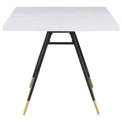 Gabrielle Rectangular Marble Top Dining Table White and Black - 190361