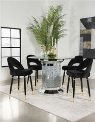Ellie Pedestal Round Glass Top Counter Height Table Mirror - 115558